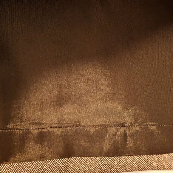 Carlisle Womens NWT Size 12 Tan Brown Herringbone Silk Wool Career Pencil Skirt - Picture 6 of 11